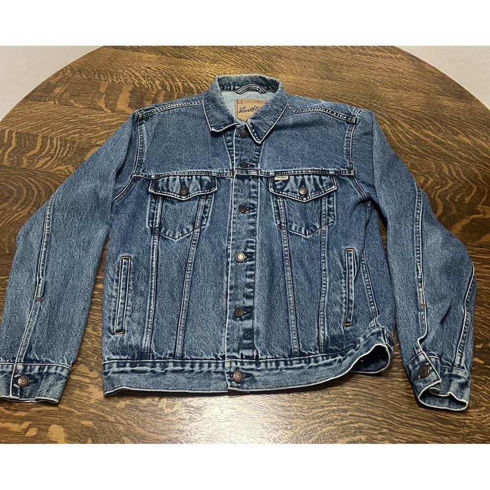 Levi Strauss Signature Denim Jacket Mens M Blue Trucker Y2K 2004 Jean Coat - Picture 2 of 10